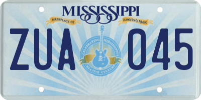 MS license plate ZUA045