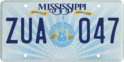 MS license plate ZUA047