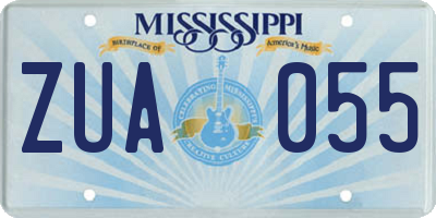 MS license plate ZUA055