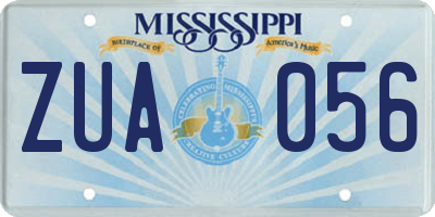 MS license plate ZUA056