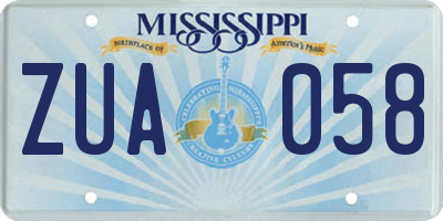 MS license plate ZUA058