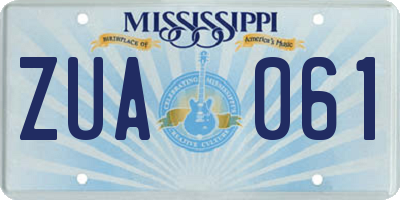 MS license plate ZUA061