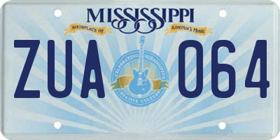 MS license plate ZUA064
