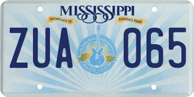MS license plate ZUA065