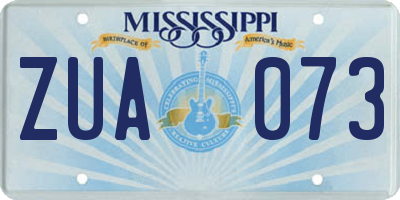 MS license plate ZUA073