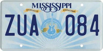 MS license plate ZUA084