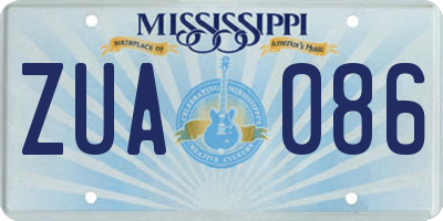 MS license plate ZUA086