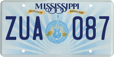 MS license plate ZUA087