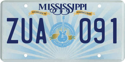 MS license plate ZUA091