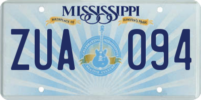 MS license plate ZUA094