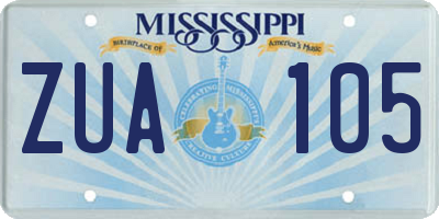 MS license plate ZUA105