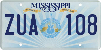 MS license plate ZUA108
