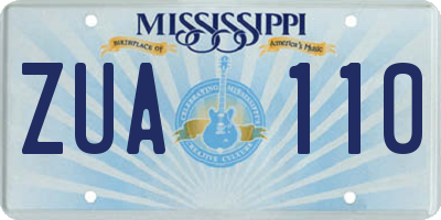 MS license plate ZUA110