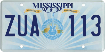 MS license plate ZUA113