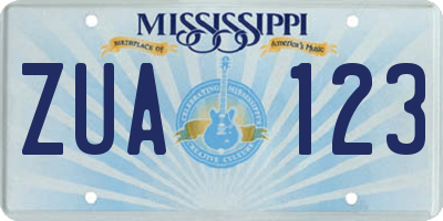 MS license plate ZUA123