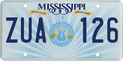 MS license plate ZUA126