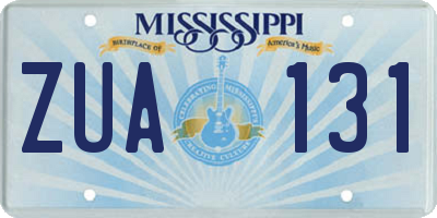 MS license plate ZUA131