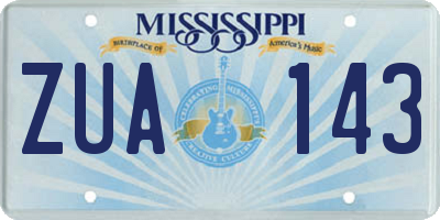 MS license plate ZUA143