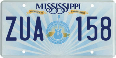MS license plate ZUA158