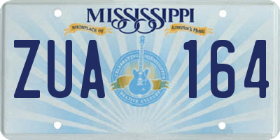 MS license plate ZUA164