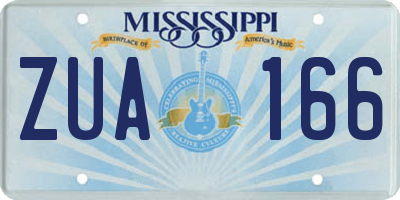 MS license plate ZUA166