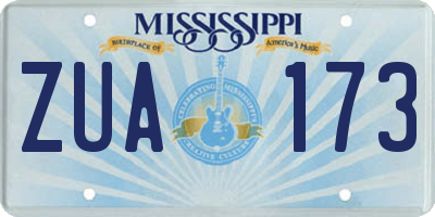 MS license plate ZUA173