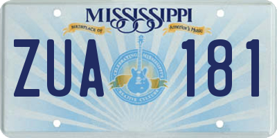 MS license plate ZUA181