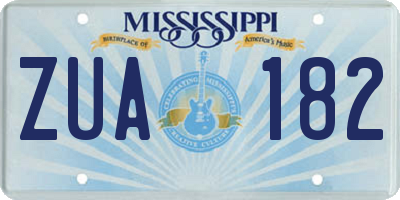 MS license plate ZUA182