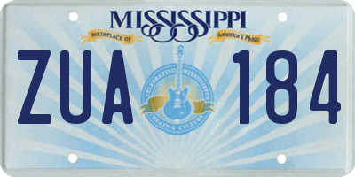 MS license plate ZUA184
