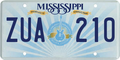 MS license plate ZUA210