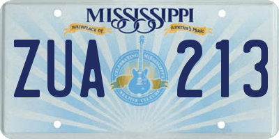 MS license plate ZUA213