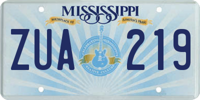 MS license plate ZUA219