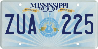 MS license plate ZUA225