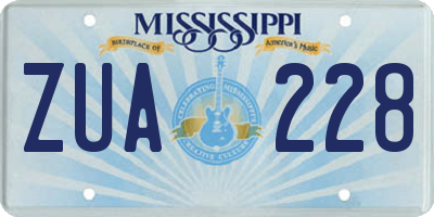 MS license plate ZUA228