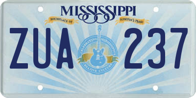 MS license plate ZUA237