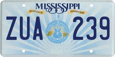 MS license plate ZUA239