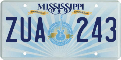 MS license plate ZUA243