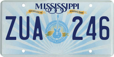 MS license plate ZUA246
