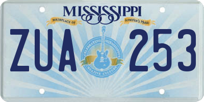 MS license plate ZUA253