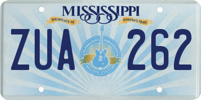 MS license plate ZUA262