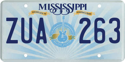 MS license plate ZUA263