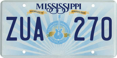 MS license plate ZUA270