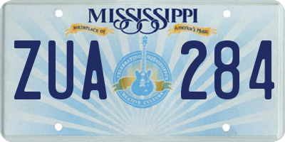 MS license plate ZUA284