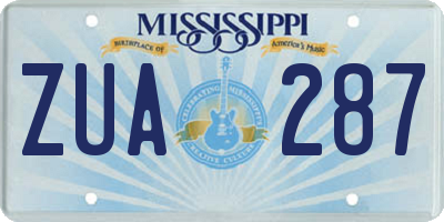 MS license plate ZUA287