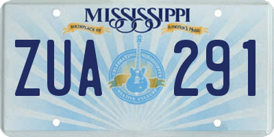 MS license plate ZUA291