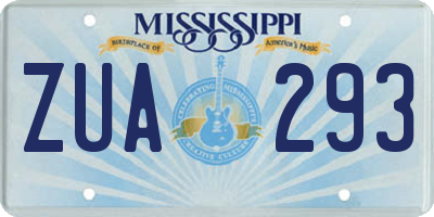 MS license plate ZUA293