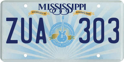 MS license plate ZUA303