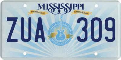MS license plate ZUA309