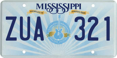 MS license plate ZUA321