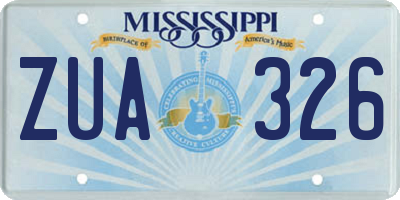 MS license plate ZUA326